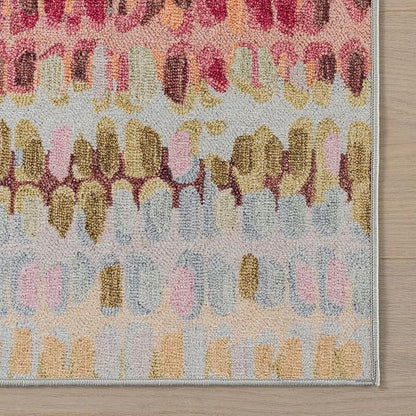 Dash & Albert Paint Chip Pastel Machine Washable Rug, 7.5 X 9.5 Feet, Multicolored Geometric Pattern