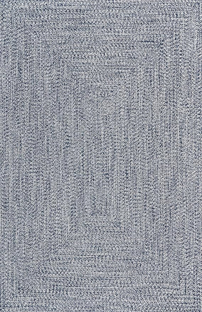 nuLOOM 6' x 9' Solid Hand Braided Indoor/Outdoor Area Rug, Pet-Friendly, High Traffic, Weather Resistant, for Patio, Balcony, Bedroom, Living, Dining Room, Wynn Navy