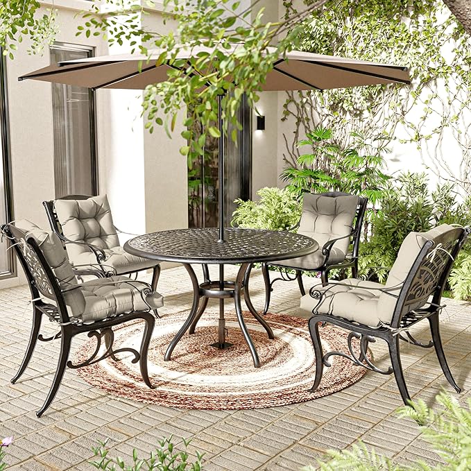 Patio Seat&Back Chair Cushions for Outdoor Furniture，Comfortable Cushions for Rocking/Dining/Lawn Chair-Set of 2