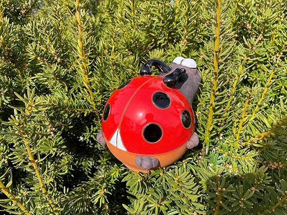 Ceramic Garden Decor - Ladybird Lawn stake - Outdoor statue - Perfect, unique gifts for gardeners woman, men, yard gifts - Handmade, Frostproof