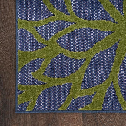Nourison Home Aloha Indoor/Outdoor Modern Navy Multicolor 9' x 12' Area Rug, Easy Cleaning, Non Shedding, Bed Room, Living Room, Dining Room, Backyard, Deck, Patio (9x12)