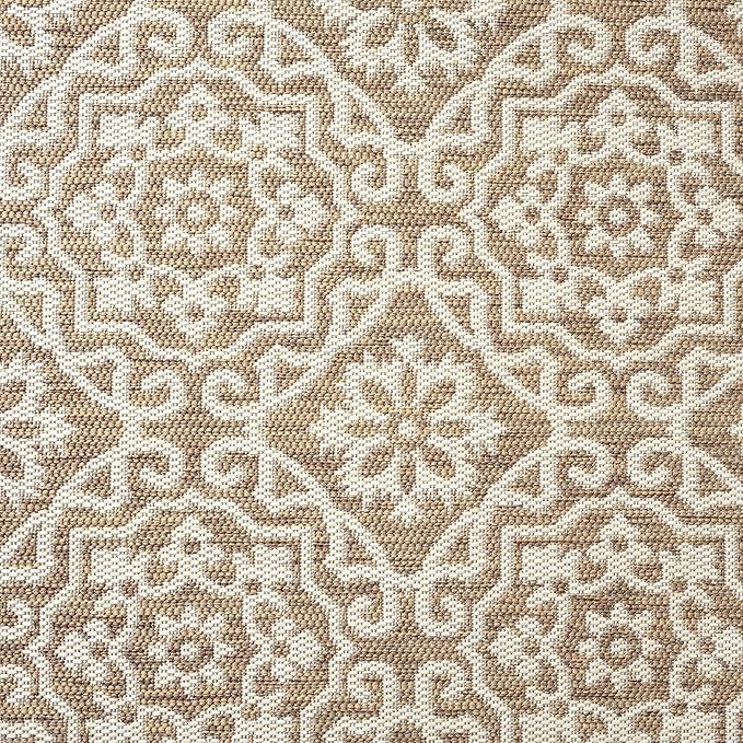 Nicole Miller New York Patio Country Danica Transitional Geometric Indoor/Outdoor Area Rug, Brown/Beige, 5'2"x7'2"