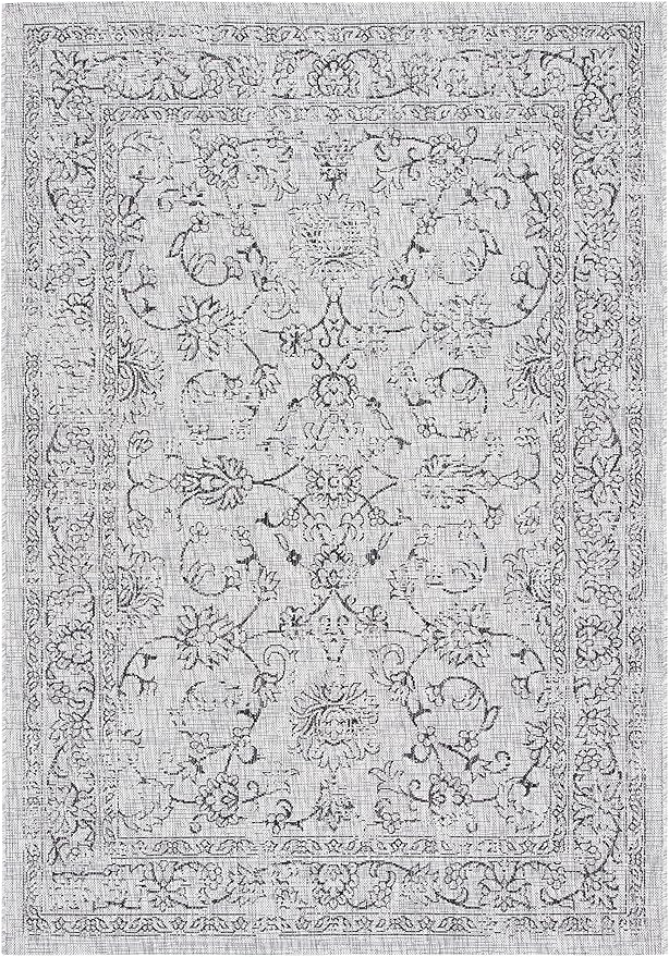 SAFAVIEH Courtyard Collection 2'7" x 5' Grey/Black CY8680 Indoor/ Outside Waterproof Easy cleansingPatio Backyard Mudroom Area Mat