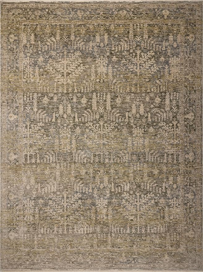 Loloi Magnolia Home by Joanna Gaines Junie Collection JUE-02 Moss/Natural 2'-7" x 8'-0", .38 Pile Height, Runner Rug