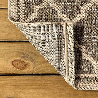 JONATHAN Y Moroccan Trellis Indoor Outdoor Runner Rug 2X14 Brown/Beige, Trebol Textured Weave for Backyard, Patio, Porch, Easy-Cleaning, High Traffic, Pet-Friendly, Non-Shedding (SMB109A-214)