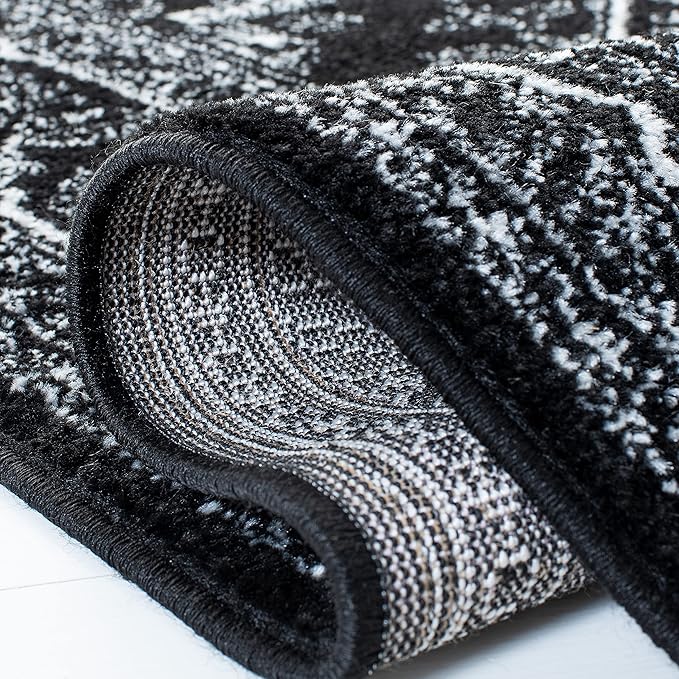 SAFAVIEH Adirondack Collection Runner Rug - 2'6" x 8', Black & Ivory, Oriental Medallion Design, Non-Shedding & Easy Care, Ideal for High Traffic Areas in Living Room, Bedroom (ADR108Z)