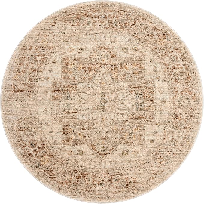 Loloi Magnolia Home by Joanna Gaines Junie Collection JUE-04 Natural/Clay 2'-0" x 3'-0", .38" Pile Height, Accent Rug