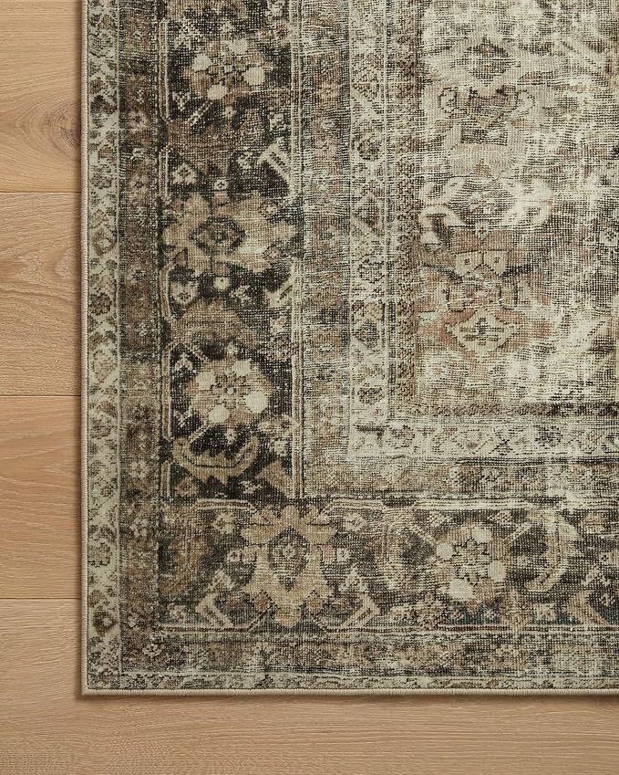 Loloi Magnolia Home by Joanna Gaines Sinclair Collection SIN-01 Pebble/Taupe 7'-6" x 9'-6", .25" Pile Height, Machine Washable, Area Rug