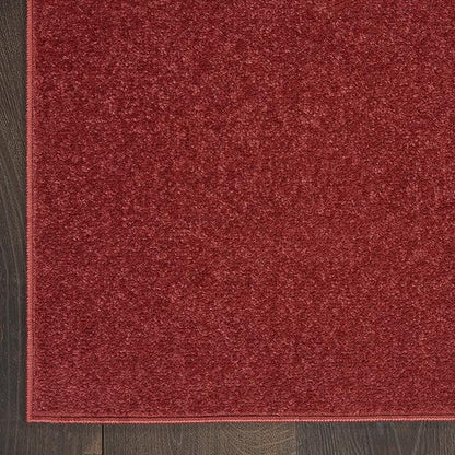 Nourison Essentials Indoor/Outdoor Brick Red 2'2'' x 10' Area-Rug, Easy-Cleaning, Non Shedding, Bed Room, Living Room, Dining Room, Backyard, Deck, Patio (2x10)