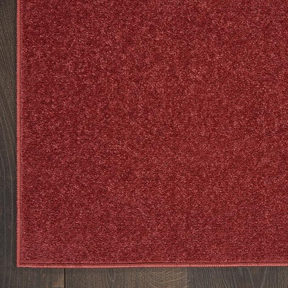 Nourison Home Essentials Solid Indoor/Outdoor Brick Red 2'2" x 18 Area Rug, Easy Cleaning, Non Shedding, Bed Room, Living Room, Dining Room, Deck, Patio, Backyard (2x18)