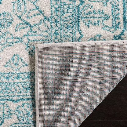 SAFAVIEH Adirondack Collection Accent Rug - 4' x 6', Ivory & Teal, Oriental Medallion Design, Non-Shedding & Easy Care, Ideal for High Traffic Areas in Entryway, Living Room, Bedroom (ADR108G)