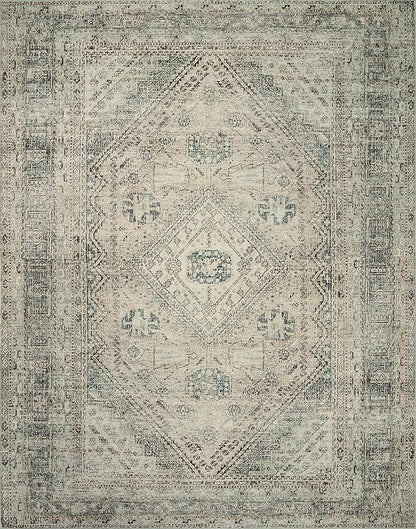 Loloi Magnolia Home by Joanna Gaines Sinclair Collection SIN-04 Natural/Sage 2'-3" x 11'-6", .25" Pile Height, Machine Washable, Runner Rug