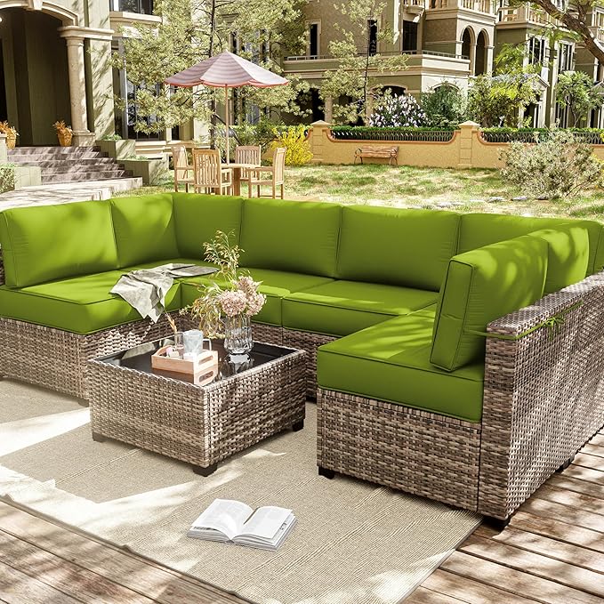 14 Pcs Outdoor Cushion Slipcovers Outdoor Patio Cushion Covers Replacement Waterproof with Zipper for Outdoor Furniture, Patio Sofa Couch 3 Sizes, Covers Only