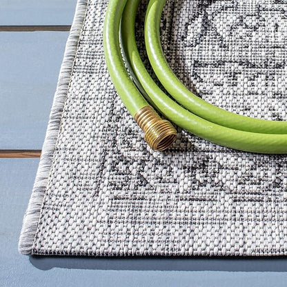SAFAVIEH Courtyard Collection 2'7" x 5' Grey/Black CY8680 Indoor/ Outside Waterproof Easy cleansingPatio Backyard Mudroom Area Mat