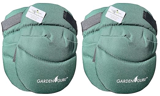 Garden Guru Cushioned Gardening Knee Pads with Adjustable Straps - Soft Inner Liner, Ultra Comfort Padding, Garden Kneelers for Yard Work, Cleaning, Household Chores, Roofing, and More (2 Pack)