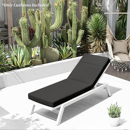 Chaise Lounge Cushion for Outdoor Furniture, Waterproof Fade and Tear Resistant Lounge Deck Chair Cushions for Patio Lawn Pool Resort Hotel