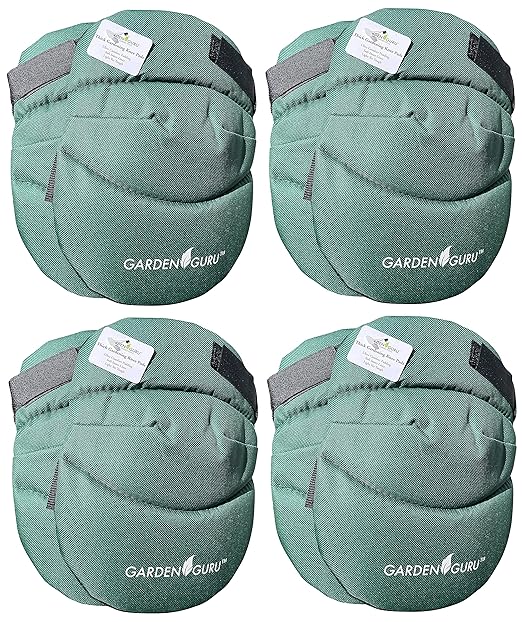 Garden Guru Cushioned Gardening Knee Pads with Adjustable Straps - Soft Inner Liner, Ultra Comfort Padding, Garden Kneelers for Yard Work, Cleaning, Household Chores, Roofing, and More (4 Pack)
