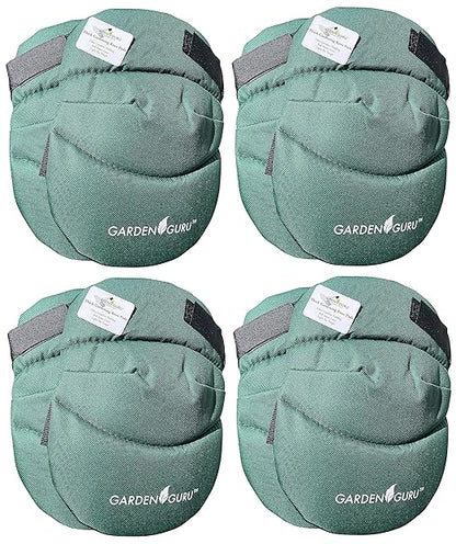 Garden Guru Cushioned Gardening Knee Pads with Adjustable Straps - Soft Inner Liner, Ultra Comfort Padding, Garden Kneelers for Yard Work, Cleaning, Household Chores, Roofing, and More (4 Pack)