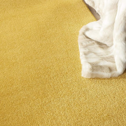 Nourison Essentials Indoor/Outdoor Yellow 7' x Square Area-Rug, Easy-Cleaning, Non Shedding, Bed Room, Living Room, Dining Room, Deck, Backyard, Patio (7 Square)