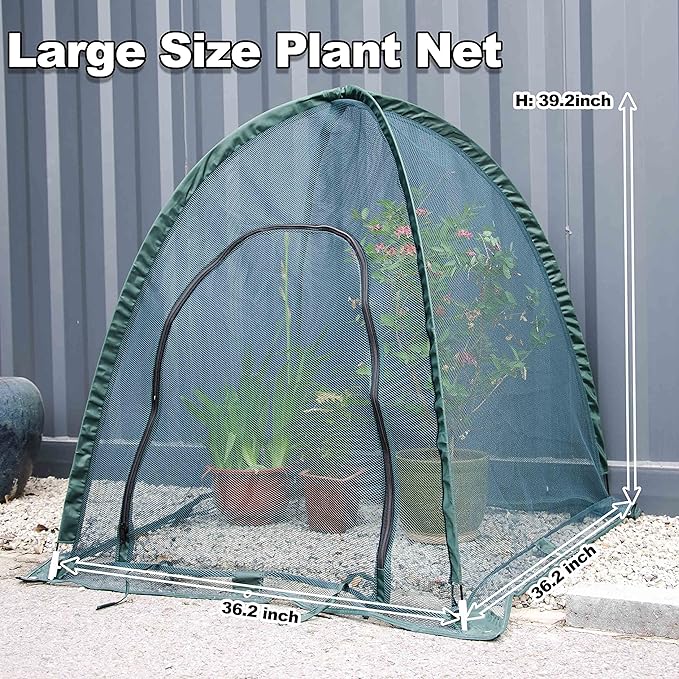 Pop up Gardening Net Cover,36x36x39 inch Pack of 3 Pest Guard Cover for Vegetables Fruits Durable Plant Gardening Net Pop-Up Chicken Pen for Small Animals Outdoor Run and Pet Enclosure