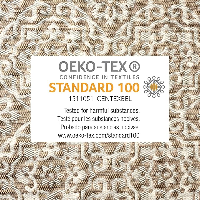 Nicole Miller New York Patio Country Danica Transitional Geometric Indoor/Outdoor Area Rug, Brown/Beige, 5'2"x7'2"