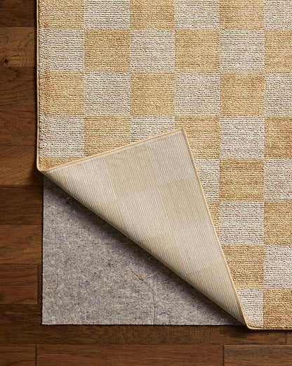Loloi Chris Loves Julia Calvin Collection CLV-01 Apricot/Ivory 2'-3" x 3'-10" Accent Rug Checkered Neutral Soft Living Room Bedroom Carpet