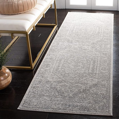 SAFAVIEH Adirondack Collection Runner Rug - 2'6" x 6', Ivory & Silver, Oriental Medallion Design, Non-Shedding & Easy Care, Ideal for High Traffic Areas in Living Room, Bedroom (ADR108B)