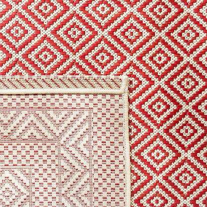 SAFAVIEH Washable Rug Outdoor Courtyard Collection - 2'3" x 10' Runner, Beige & Red, Non-Shedding & Easy Cleaning, Ideal for Patio, Entryway, Mudroom, Hallway, Kitchen (CY6235-23812)