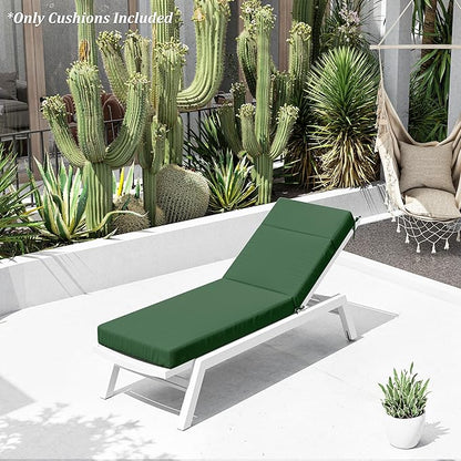 Chaise Lounge Cushion for Outdoor Furniture, Waterproof Fade and Tear Resistant Lounge Deck Chair Cushions for Patio Lawn Pool Resort Hotel