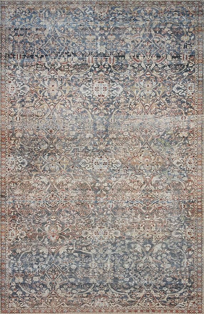 Loloi Chris Loves Julia Jules Collection JUL-06 Denim/Spice 2'-6'' x 7'-6'', .13" Pile Height, Runner Rug