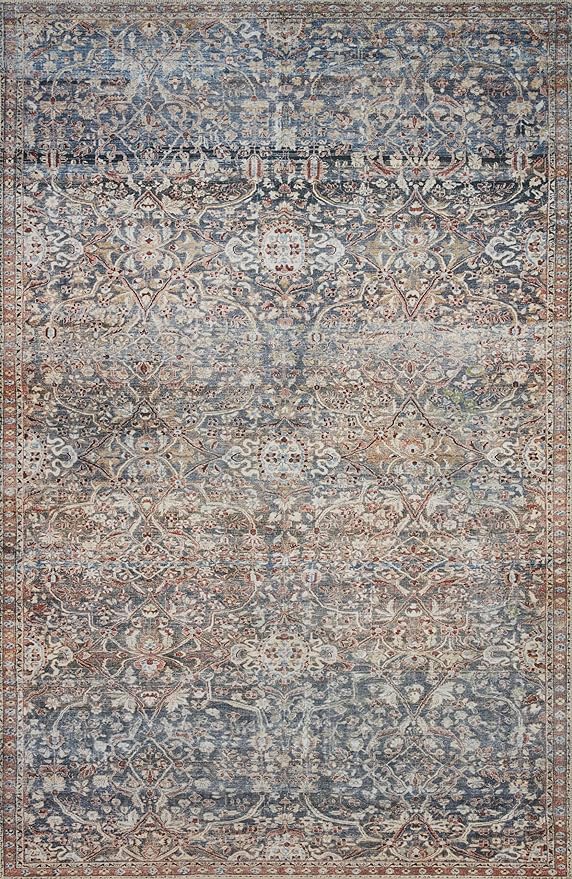 Loloi Chris Loves Julia Jules Collection JUL-06 Denim/Spice 2'-3'' x 3'-9'', .13" Pile Height, Accent Rug