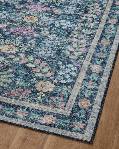 Loloi Rifle Paper Co. Maison Collection MAO-06 Blue/Multi 2'-6" x 9'-6", .19" Pile Height, Runner Rug