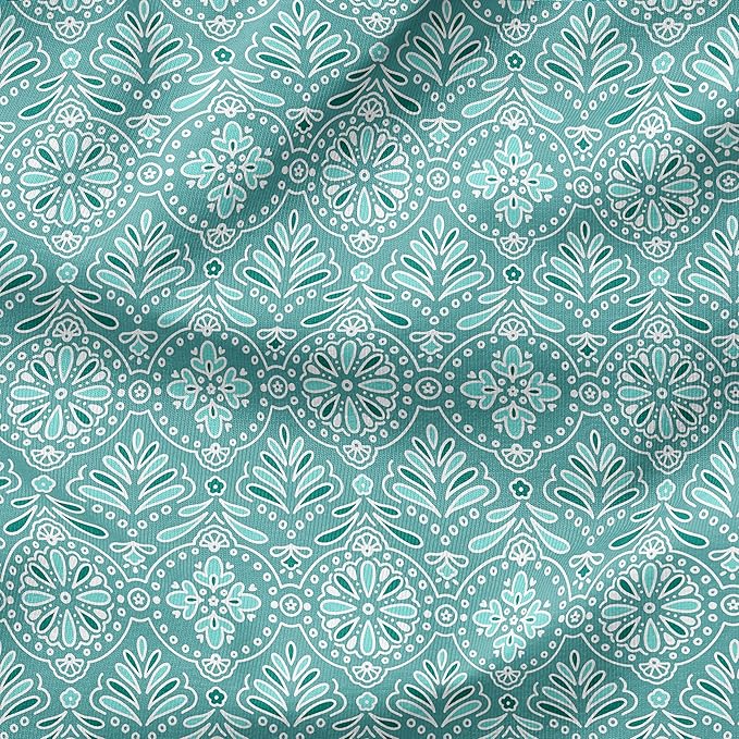 Arden 4-Pack Outdoor Patio Dining Chair Cushion, 20x44, Rain-Proof Seat Pad, Fade-Resistant Outdoor Cushion Turquoise Daphne Medallion