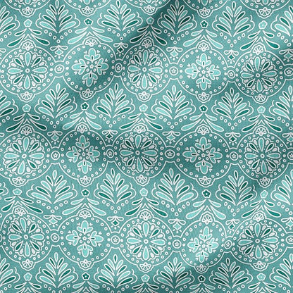 Arden 4-Pack Outdoor Patio Dining Chair Cushion, 20x44, Rain-Proof Seat Pad, Fade-Resistant Outdoor Cushion Turquoise Daphne Medallion