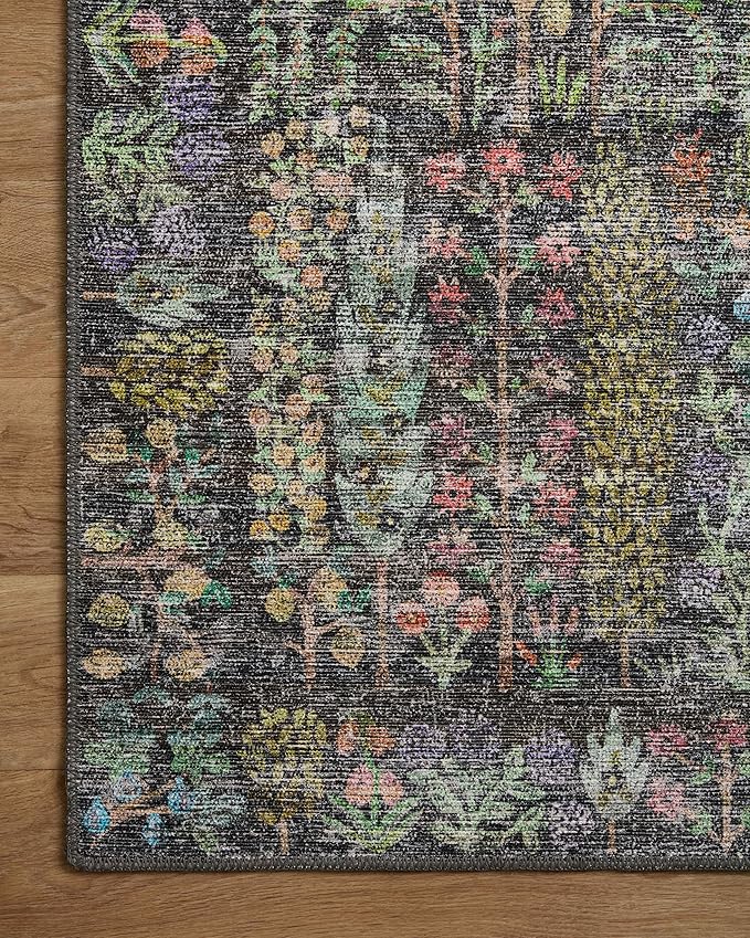 Loloi Rifle Paper Co. Maison Collection MAO-07 Charcoal 2'-0" x 5'-0", .19" Pile Height, Accent Rug