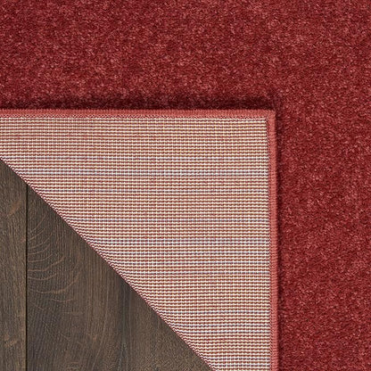 Nourison Home Essentials Solid Indoor/Outdoor Brick Red 2'2" x 18 Area Rug, Easy Cleaning, Non Shedding, Bed Room, Living Room, Dining Room, Deck, Patio, Backyard (2x18)