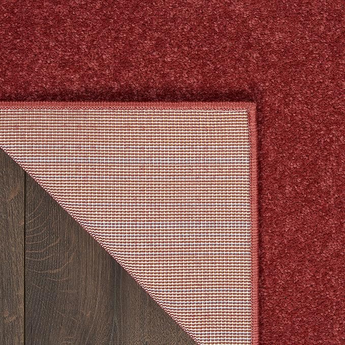 Nourison Essentials Indoor/Outdoor Brick Red 2'2'' x 10' Area-Rug, Easy-Cleaning, Non Shedding, Bed Room, Living Room, Dining Room, Backyard, Deck, Patio (2x10)