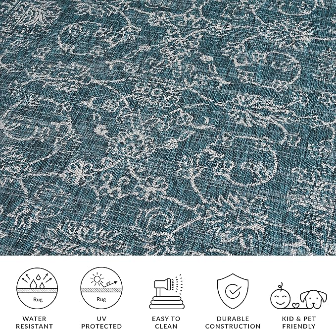 SAFAVIEH Courtyard Collection 2'3" x 22' Navy/Ivory CY8680 Indoor/ Outside Waterproof Easy cleansingPatio Backyard Mudroom Runner Mat