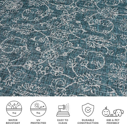 SAFAVIEH Courtyard Collection 2'3" x 22' Navy/Ivory CY8680 Indoor/ Outside Waterproof Easy cleansingPatio Backyard Mudroom Runner Mat