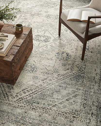 Loloi Magnolia Home by Joanna Gaines Sinclair Collection SIN-04 Natural/Sage 2'-3" x 7'-6", .25" Pile Height, Machine Washable, Runner Rug