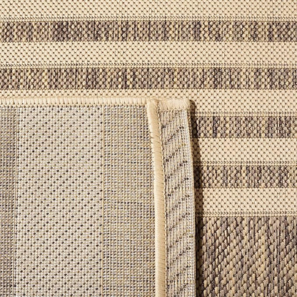 SAFAVIEH Washable Rug Outdoor Courtyard Collection - 2'3" x 22' Runner, Brown & Bone, Non-Shedding & Easy Cleaning, Ideal for Patio, Entryway, Mudroom, Hallway, Kitchen (CY6062-242)