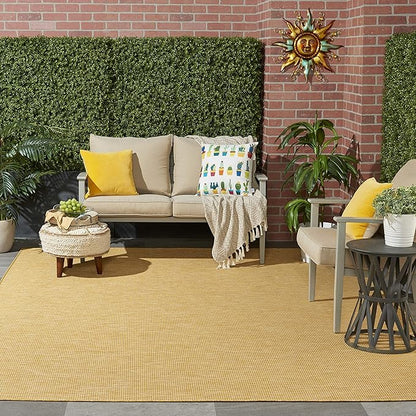 Nourison Home Positano 4' x 6' Yellow Fabric Modern Area Rug (4' x 6')