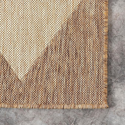 nuLOOM Outdoor Performance Collection Sabina Brown/Ivory, 2' x 6', Soft and Cozy, High Traffic, Stain Resistant, Easy Clean, Durable Runner for Indoor/Outdoor Patio, Deck, Porch, Garden, Courtyard