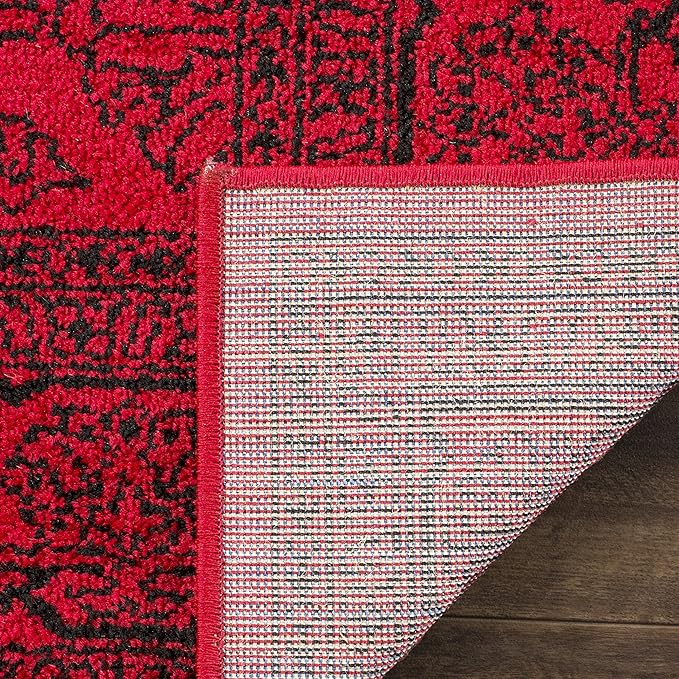 SAFAVIEH Adirondack Collection X-Large Area Rug - 2'6" x 22', Red & Black, Oriental Medallion Design, Non-Shedding & Easy Care, Ideal for High Traffic Areas in Living Room, Bedroom (ADR108F)
