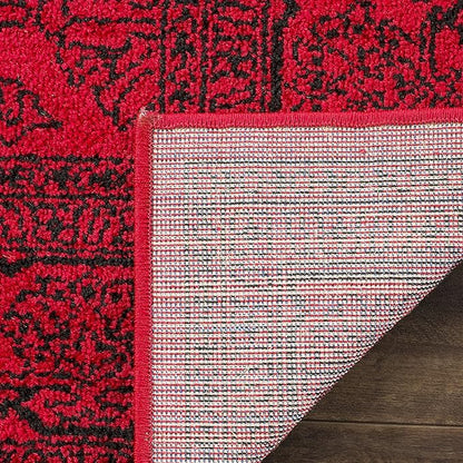SAFAVIEH Adirondack Collection X-Large Area Rug - 2'6" x 22', Red & Black, Oriental Medallion Design, Non-Shedding & Easy Care, Ideal for High Traffic Areas in Living Room, Bedroom (ADR108F)