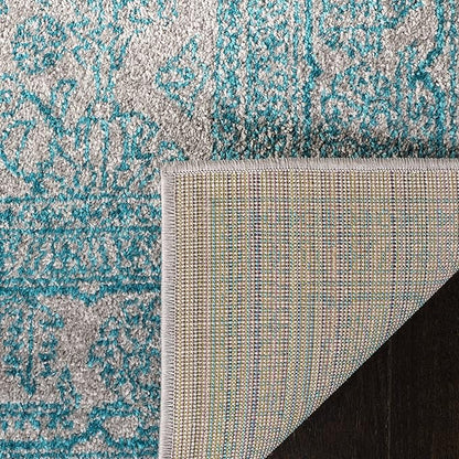 SAFAVIEH Adirondack Collection Runner Rug - 2'6" x 8', Light Grey & Teal, Oriental Medallion Design, Non-Shedding & Easy Care, Ideal for High Traffic Areas in Living Room, Bedroom (ADR108L)