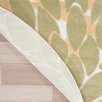 Nourison Home Aloha 63x63 Outdoor Polypropylene Fabric Rug in Ivory/Multi-Color