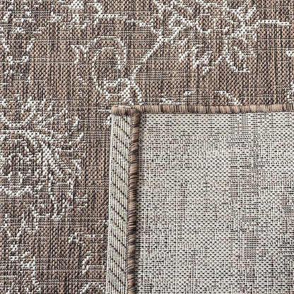 SAFAVIEH Washable Rug Outdoor Courtyard Collection - 2'3" x 14' Runner, Brown & Ivory, Non-Shedding & Easy Cleaning, Ideal for Patio, Entryway, Mudroom, Hallway, Kitchen (CY8680-36321)