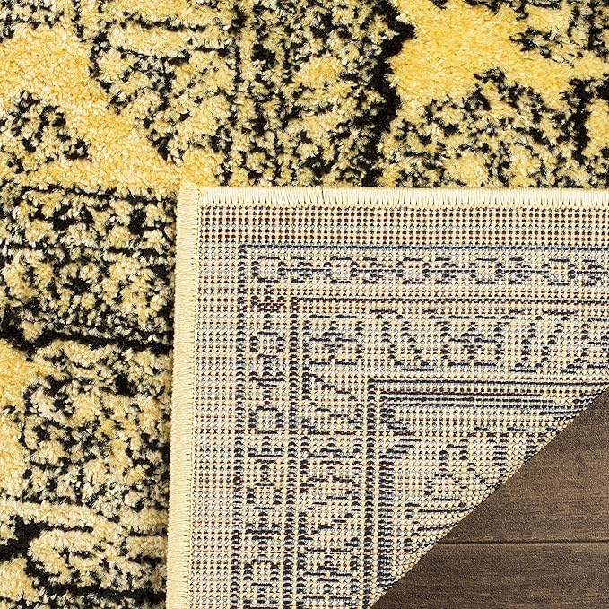 SAFAVIEH Adirondack Collection Runner Rug - 2'6" x 14', Gold & Black, Oriental Medallion Design, Non-Shedding & Easy Care, Ideal for High Traffic Areas in Living Room, Bedroom (ADR108H)