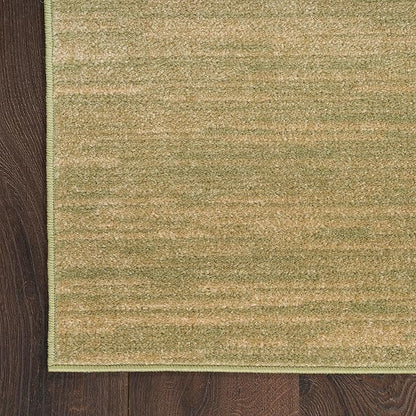 Nourison Home Essentials Indoor/Outdoor Green Gold 4' x 6' Area Rug, Easy Cleaning, Non Shedding, Bed Room, Living Room, Dining Room, Backyard, Deck, Patio (4x6)